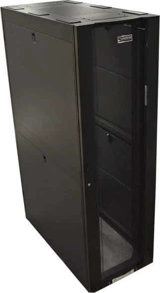 Шкаф коммутационный Lanmaster (LAN-DC-CBP-42UX6X10) напольный 42U 600x1000мм пер.дв.перфор. задн.дв.перфор.2-хст. 4 бок.пан. 1500кг черный 1992мм