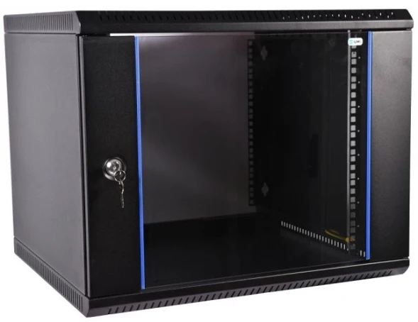 Шкаф коммутационный ЦМО ШРН-ЭКОНОМ (ШРН-Э-12.500-9005) настенный 12U 600x520мм пер.дв.стекл 75кг черный 470мм