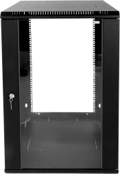 Шкаф коммутационный ЦМО ШРН-ЭКОНОМ (ШРН-Э-12.500-9005) настенный 12U 600x520мм пер.дв.стекл 75кг черный 470мм