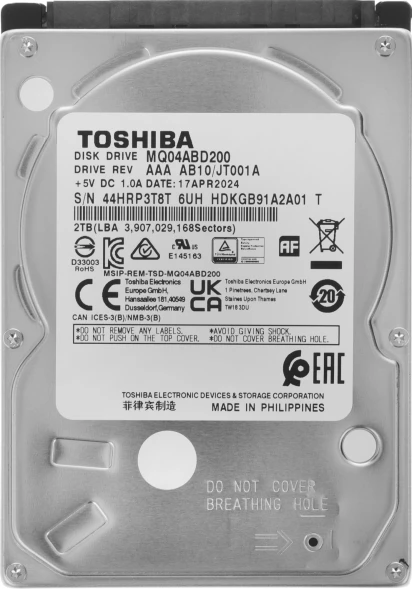 Жесткий диск Toshiba SATA-III 2TB MQ04ABD200 Notebook/Desktop MQ04 512E (5400rpm) 128Mb 2.5&amp;quot;