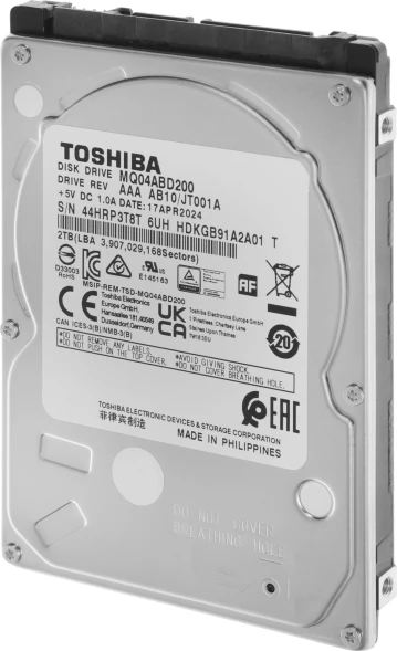 Жесткий диск Toshiba SATA-III 2TB MQ04ABD200 Notebook/Desktop MQ04 512E (5400rpm) 128Mb 2.5&amp;quot;