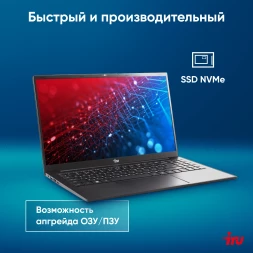 Ноутбук IRU Strato 15ALI Core i3 1215U 16Gb SSD512Gb Intel UHD Graphics 15.6&amp;quot; IPS FHD (1920x1080) FreeDOS black WiFi BT Cam 6000mAh (2058937)