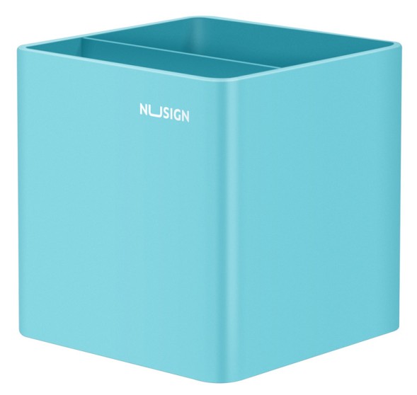 Подставка Deli ENS011blue Nusign 2отд. для письменных принадлежностей 84х84х86мм синий пластик