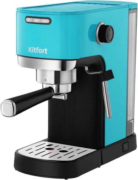 Кофеварка рожковая Kitfort КТ-7461 1350Вт бирюзовый/черный