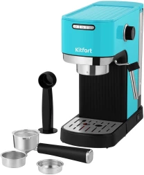 Кофеварка рожковая Kitfort КТ-7461 1350Вт бирюзовый/черный