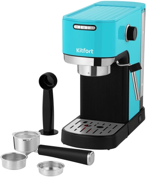 Кофеварка рожковая Kitfort КТ-7461 1350Вт бирюзовый/черный