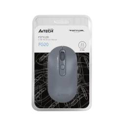 Мышь A4Tech Fstyler FG20 пепельный/синий оптическая (2000dpi) беспроводная USB для ноутбука (4but)