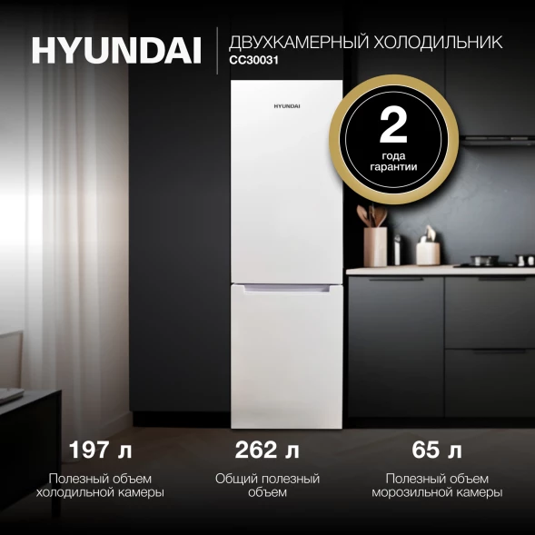 Холодильник Hyundai CC30031 2-хкамерн. белый