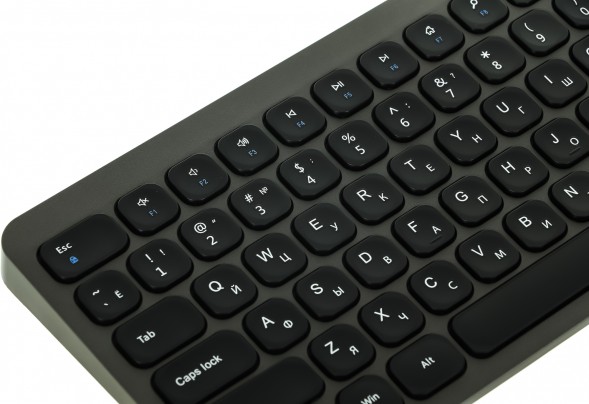 Клавиатура + мышь Оклик 300M клав:серый мышь:серый/черный USB беспроводная slim (1488402)