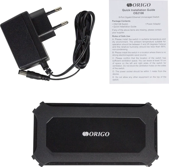 Коммутатор Origo OS2108 OS2108/A1A (L2) 8x1Гбит/с неуправляемый
