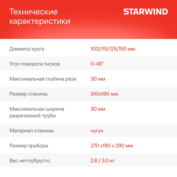 Стойка для углошлиф.машин Starwind SGA-150AL