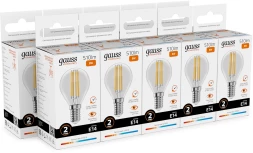 Лампа филам. Gauss Filament 8Вт цок.:E14 шар 220B св.свеч.бел.теп. (упак.:10шт) (52118)