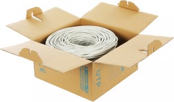 Кабель сетевой UTP 4 пары cat6 solid 0.55мм CCA molded 305м серый