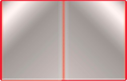 Папка с 80 прозр.вклад. Бюрократ -BPV80RED A4 пластик 0.8мм торц.карм с бум. встав красный