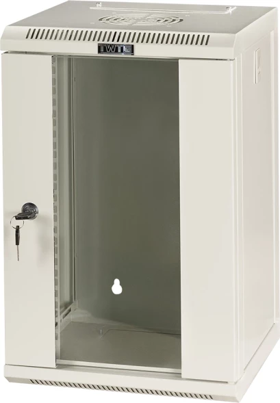 Шкаф коммутационный Lanmaster (TWT-CBW10G-6U-3X3-GY) настенный 6U 312x300мм пер.дв.стекл 30кг серый IP20 сталь