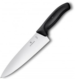 Нож кухонный Victorinox Swiss Classic (6.8063.20B) стальной разделочный лезв.200мм прямая заточка черный блистер
