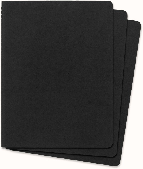 Блокнот Moleskine CAHIER JOURNAL QP321 XLarge 190х250мм обложка картон 120стр. линейка черный (3шт)