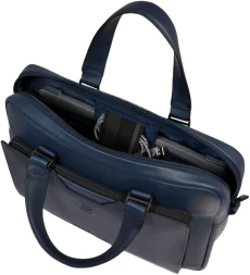 Деловая сумка мужская Piquadro Ael CA6920S142/BLU с отделением для ноутбука 14&amp;quot; синяя натур.кожа
