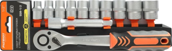 Набор торцевых головок Patriot SSR-1/2 в комплекте 12 предметов (350004500)