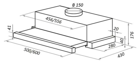 Вытяжка встраиваемая Maunfeld VS Fast Glass 60 бежевый управление: кулисные переключатели (1 мотор)
