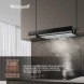 Вытяжка встраиваемая Weissgauff TEL 600 Glass черный управление: кулисные переключатели (1 мотор)