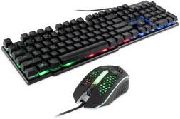 Клавиатура + мышь Оклик 400GMK клав:черный мышь:черный USB LED (1546779)