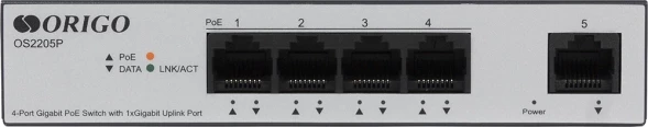 Коммутатор Origo OS2205P/60W OS2205P/60W/A1A (L2) 5x1Гбит/с 4PoE 60W неуправляемый