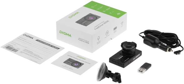 Видеорегистратор Digma FreeDrive 300DW черный 4Mpix 1440x2560 130гр.