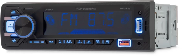 Автомагнитола Digma MCP-515 1DIN 4x45Вт v5.0 USB 2.0 AUX 4 ПДУ