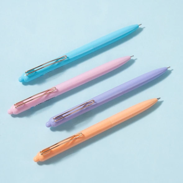 Ручка шариков. автоматическая Deli (EQ288-BL) ассорти d=0.7мм син. черн. кор.карт. игловидный пиш. наконечник