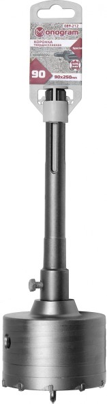 Коронка Monogram 089-212 по бет/кирп/камн Д=90мм Дл=250мм (1пред.) для перфораторов