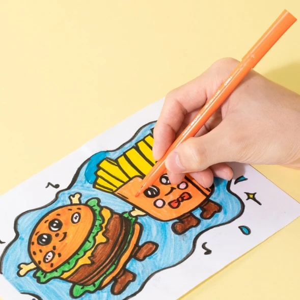 Фломастеры Deli EC165-18 Colorwow круг. пулевидный пиш. наконечник Вентилируемый смываемые 18цв. (18шт.)