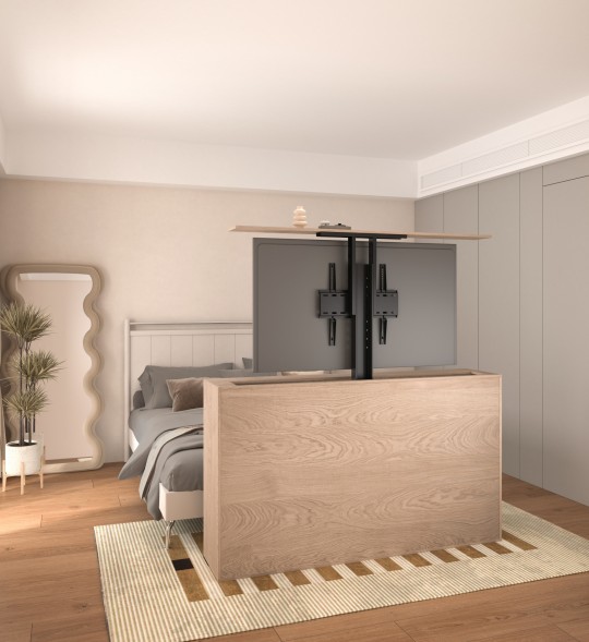 Кронштейн для телевизора Cactus CS-STM-7844 черный 32&amp;quot;-55&amp;quot; макс.45кг напольный (моторизованный лифт)