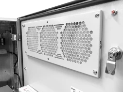 Шкаф коммутационный ЦМО (ШТВ-Н-9.6.3-4ААА-Т1) настенный 9U 620x330мм пер.дв.вентил. несъемн.бок.пан. задн.дв.стал.лист 150кг серый 220мм 45кг 120град. 500мм IP55 IK10 сталь уличный всепогодный антиванадальный с вентилятором с нагревателем укомплектованный