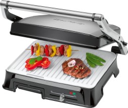 Электрогриль Clatronic KG 3571 2000Вт серебристый/черный