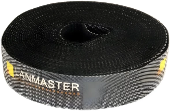 Хомут-липучка Lanmaster LAN-VCM5M-BK 5000x20мм (упак:1шт) нейлон 6.6 внутри помещений черный