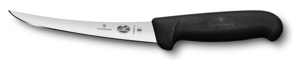 Нож кухонный Victorinox Fibrox (5.6603.15) стальной обвалочный для мяса лезв.150мм прямая заточка черный