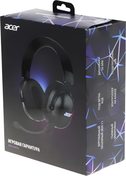 Наушники с микрофоном Acer AHW122 черный 2.1м мониторные USB оголовье (ZL.HDSCC.01U)