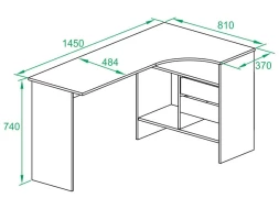 Стол для компьютера Сокол СПм-25 П столешница ЛДСП белый 145x74x81см (00-00010621)