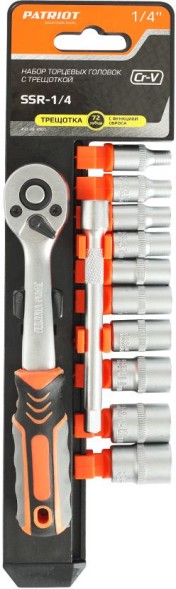 Набор торцевых головок Patriot SSR-1/4 в комплекте 12 предметов (350004501)
