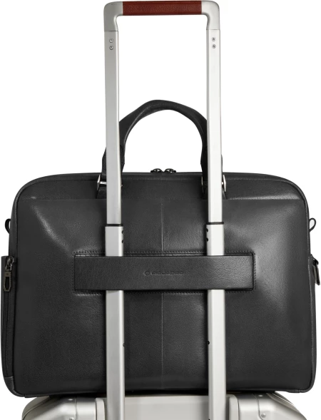 Деловая сумка мужская Piquadro Solm CA7025S141/N с отделением для ноутбука 14&amp;quot; черная натур.кожа