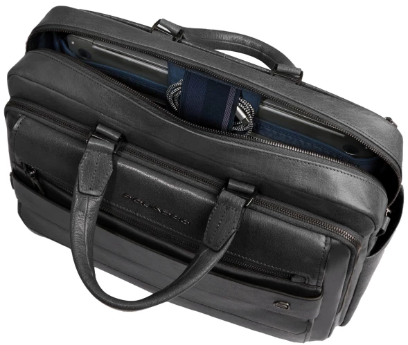 Деловая сумка мужская Piquadro Solm CA7025S141/N с отделением для ноутбука 14&amp;quot; черная натур.кожа