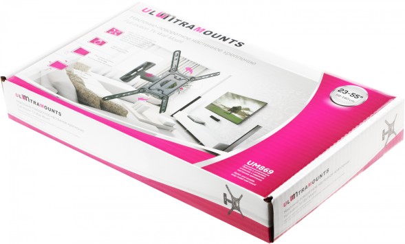 Кронштейн для телевизора Ultramounts UM869 черный 23&amp;quot;-55&amp;quot; макс.35кг настенный поворот и наклон