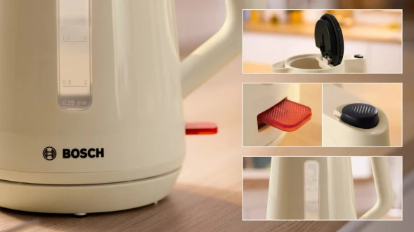 Чайник электрический Bosch TWK1M127 1.7л. 2400Вт бежевый корпус: пластик
