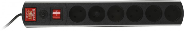 Сетевой фильтр Most LR 1.7м (6 розеток) черный (коробка)