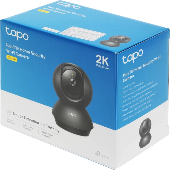 Камера видеонаблюдения IP TP-Link Tapo C211 Wi-Fi 3.83-3.83мм цв. корп.:черный
