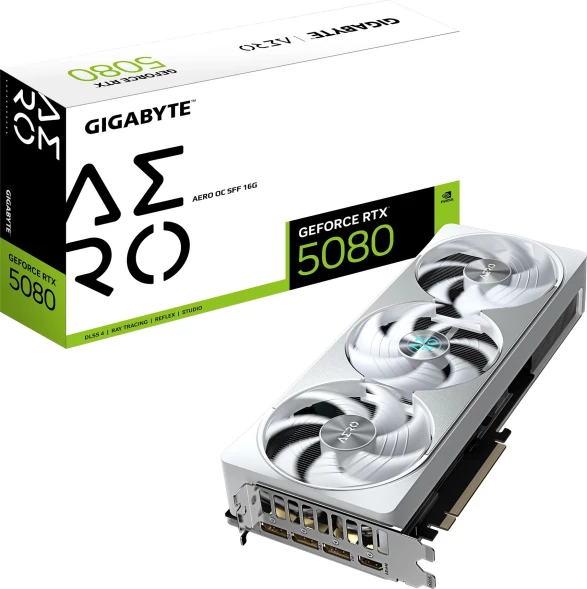 Видеокарта Gigabyte PCI-E GV-N5080AERO OC-16GD 1.0 NVIDIA GeForce RTX 5080 16Gb 256bit GDDR7 2730/30000 HDMIx1 DPx3 HDCP Ret