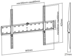 Кронштейн для телевизора Ultramounts UM805F черный 37&amp;quot;-70&amp;quot; макс.40кг настенный фиксированный
