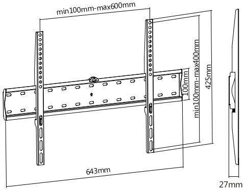 Кронштейн для телевизора Ultramounts UM805F черный 37&amp;quot;-70&amp;quot; макс.40кг настенный фиксированный