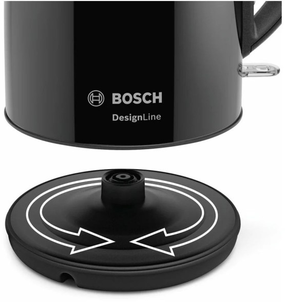 Чайник электрический Bosch TWK3P423 1.7л. 2400Вт черный корпус: металл